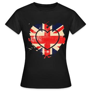 UK Flag - Britische Flagge - Frauen T-Shirt - Schwarz - Vorne - AI Model Female 172 dark (172cm)