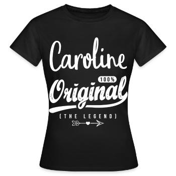 Caroline ORIGINAL personalisierte Mädchen caroline - Frauen T-Shirt - Schwarz - Vorne - AI Model Female 172 dark (172cm)