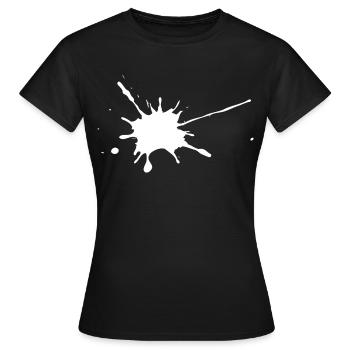 Color Blobs Stain Splash Clacks Ink Stain - T-shirt Femme - noir - Devant - AI Model Female 172 dark (172cm)