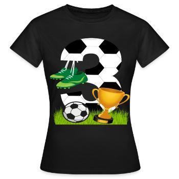 Football 3 Anniversaire Joueur de football Football - T-shirt Femme - noir - Devant - AI Model Female 172 dark (172cm)