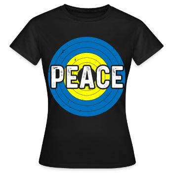 Peace Regenbogen Kreis Frieden Freiheit Liebe - Frauen T-Shirt - Schwarz - Vorne - AI Model Female 172 dark (172cm)