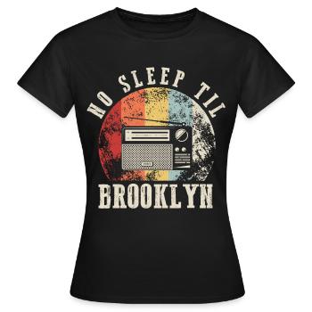 Rétro pas de sommeil jusqu’à Brooklyn Retro Radio Stéréo - T-shirt Femme - noir - Devant - AI Model Female 172 dark (172cm)