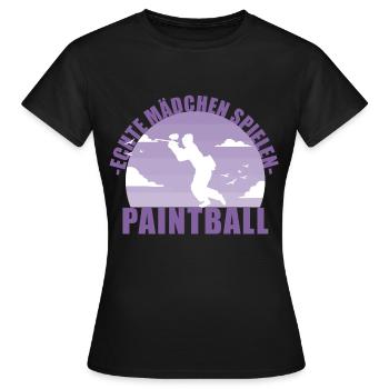 Paintball Paintballerin Gotcha Mädchen Geschenk - Frauen T-Shirt - Schwarz - Vorne - AI Model Female 172 dark (172cm)