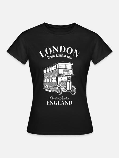 London England Greater London Retro London Bus - Frauen T-Shirt - Schwarz