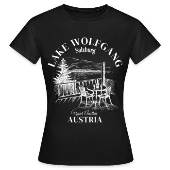 Lac Wolfgang, Autriche, Haute-Autriche - T-shirt Femme - noir - Devant - AI Model Female 172 dark (172cm)