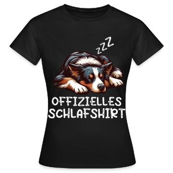 Offizielles Schlafshirt Australian Shepherd Aussie - Frauen T-Shirt - Schwarz - Vorne - AI Model Female 172 dark (172cm)