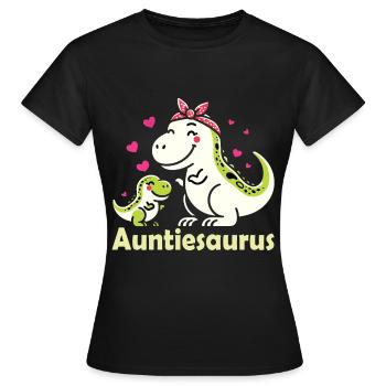 Adorable Auntiesaurus Dinosaur Family Love T-Shirt - Women's T-Shirt - black - Front - AI Model Female 172 dark (172cm)