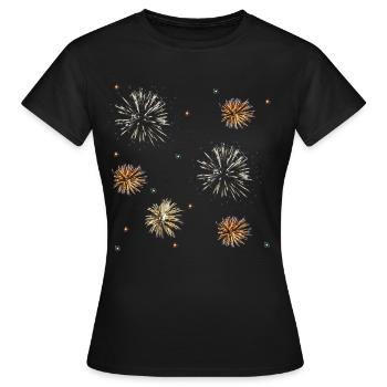 Feux d’artifice - T-shirt Femme - noir - Devant - AI Model Female 172 dark (172cm)