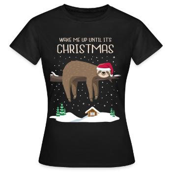 Paresseux cadeau de Noël paresseux Noël - T-shirt Femme - noir - Devant - AI Model Female 172 dark (172cm)