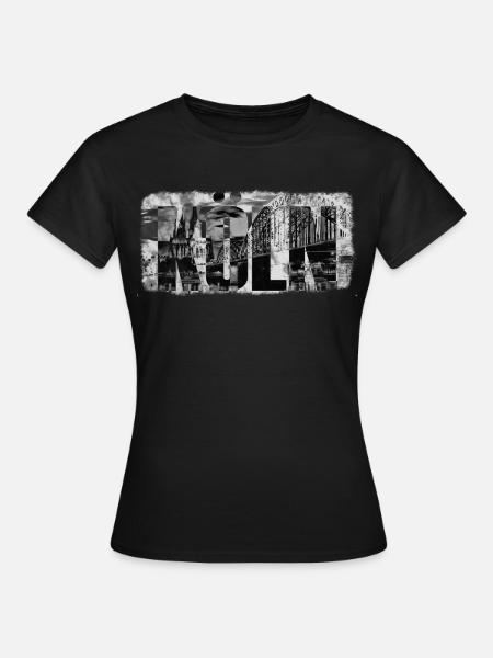 Köln Grunge schwarz weiß - Frauen T-Shirt - Schwarz