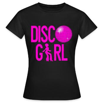 Disco Girl Pink Party Diskokugel feiern - Frauen T-Shirt - Schwarz - Vorne - AI Model Female 172 dark (172cm)