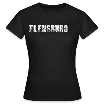 Flensburg - Frauen T-Shirt - Schwarz - Vorne - AI Model Female 172 dark (172cm)