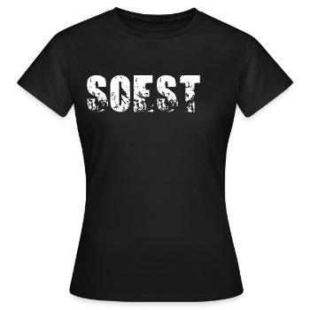 Soest - Frauen T-Shirt - Schwarz - Vorne - AI Model Female 172 dark (172cm)
