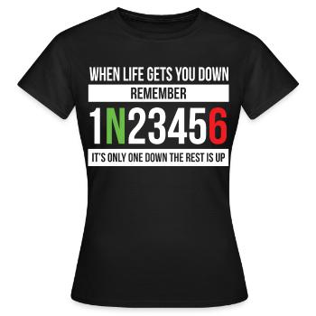 When life gets you down - Motorcycle / Motorrad - Frauen T-Shirt - Schwarz - Vorne - AI Model Female 172 dark (172cm)
