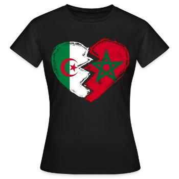 Maroc Algérie - T-shirt Femme - noir - Devant - AI Model Female 172 dark (172cm)