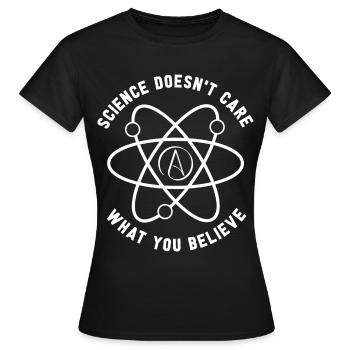 Athéiste Anti Relégion Athéisme Agnostique - T-shirt Femme - noir - Devant - AI Model Female 172 dark (172cm)