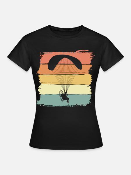 Paramoteur volant rétro vintage parapente - T-shirt Femme - noir