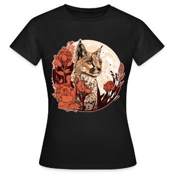 Luchs - Frauen T-Shirt - Schwarz - Vorne - AI Model Female 172 dark (172cm)