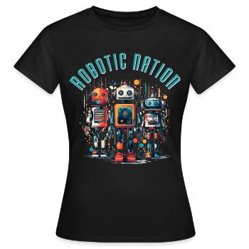 Nation robotique 2 - T-shirt Femme - noir - Devant - AI Model Female 172 dark (172cm)