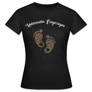Subtenant moved in - Women's T-Shirt - black - Front - AI Model Female 172 dark (172cm)