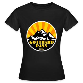 Gotthard Pass - Women's T-Shirt - black - Front - AI Model Female 172 dark (172cm)