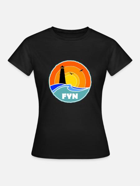 Fyn Leuchtturm Dänemark - Dame-T-shirt - sort