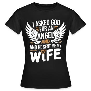 Frau Ehefrau Partnerin Familie Verheiratet - Frauen T-Shirt - Schwarz - Vorne - AI Model Female 172 dark (172cm)