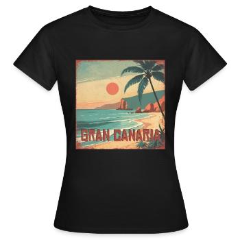 Gran Canaria - Frauen T-Shirt - Schwarz - Vorne - AI Model Female 172 dark (172cm)