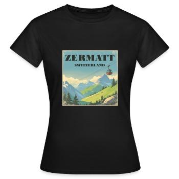 Zermatt - T-shirt Femme - noir - Devant - AI Model Female 172 dark (172cm)