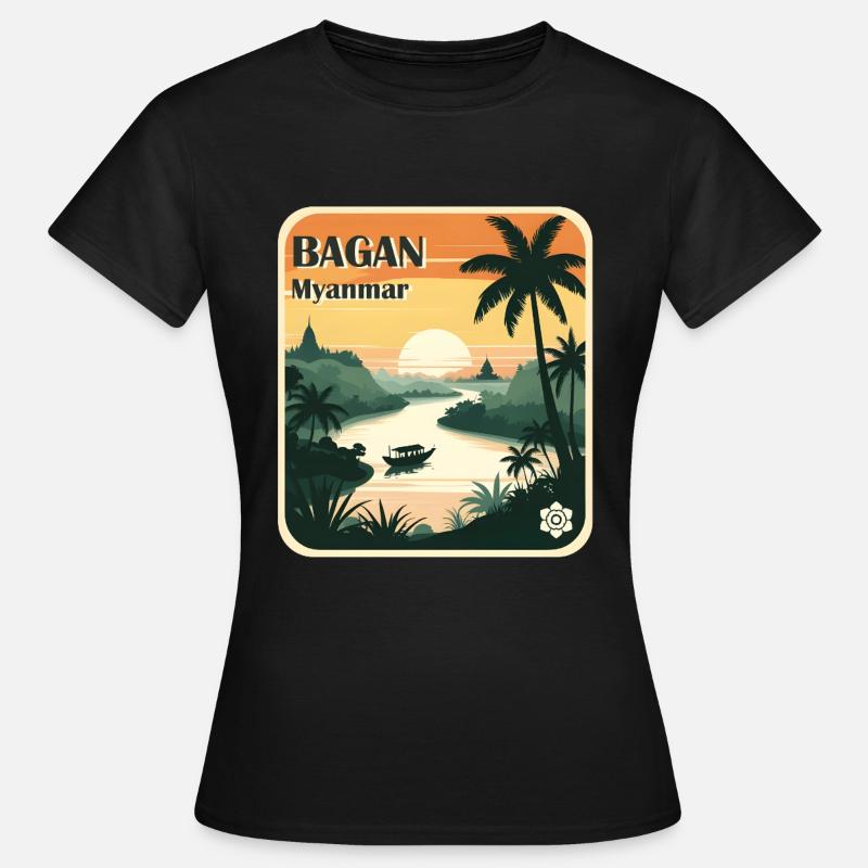 Bagan, Myanmar - T-shirt Femme - noir