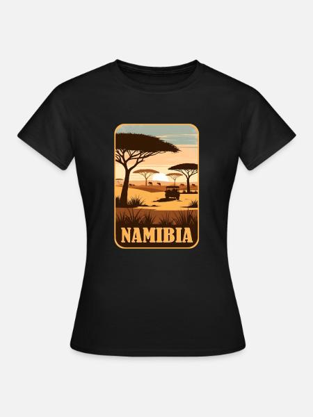 Namibia Afrika Safari - Frauen T-Shirt - Schwarz