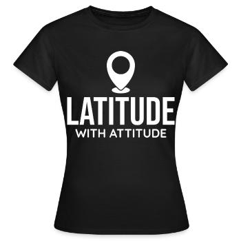 Breitengrad Lage Pin Position GIS Analyst - Frauen T-Shirt - Schwarz - Vorne - AI Model Female 172 dark (172cm)