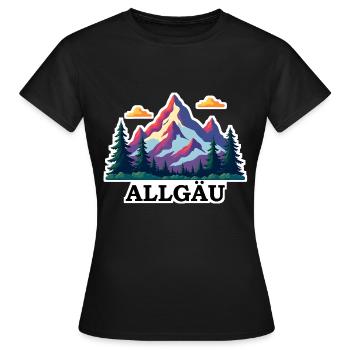Allgäu coloré - T-shirt Femme - noir - Devant - AI Model Female 172 dark (172cm)