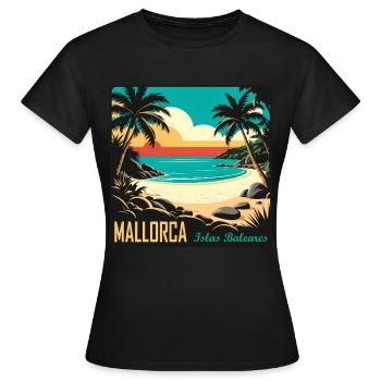 Majorque, Îles Baléares - T-shirt Femme - noir - Devant - AI Model Female 172 dark (172cm)