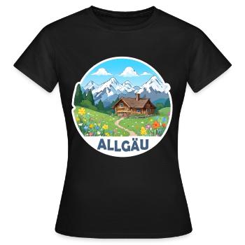 Alpes de l’Allgäu - T-shirt Femme - noir - Devant - AI Model Female 172 dark (172cm)