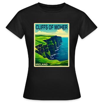 falaises de moher Irlande - T-shirt Femme - noir - Devant - AI Model Female 172 dark (172cm)