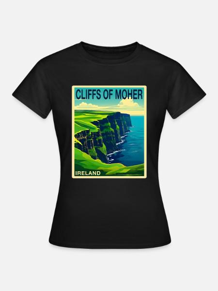cliffs of moher Irland - Frauen T-Shirt - Schwarz