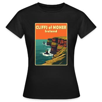 falaises de moher Irlande - T-shirt Femme - noir - Devant - AI Model Female 172 dark (172cm)