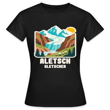 Glacier d’Aletsch - T-shirt Femme - noir - Devant - AI Model Female 172 dark (172cm)