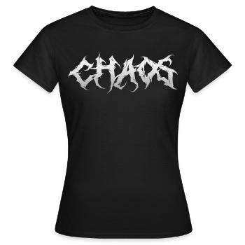 Chaos Death Metal – Typographie du grunge heavy metal - T-shirt Femme - noir - Devant - AI Model Female 172 dark (172cm)
