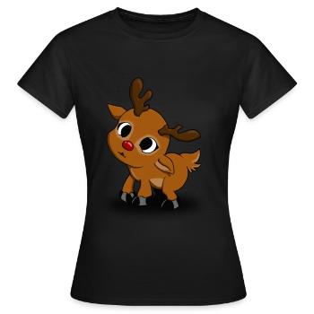 rudolph - T-shirt Femme - noir - Devant - AI Model Female 172 dark (172cm)