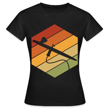 Airbrush aérographe pistolet à peinture aérographe pistolet - T-shirt Femme - noir - Devant - AI Model Female 172 dark (172cm)