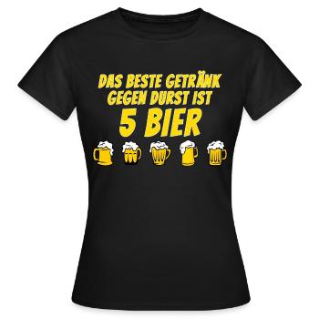 Fünf Bier gegen den Durst - Frauen T-Shirt - Schwarz - Vorne - AI Model Female 172 dark (172cm)