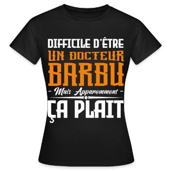 infirmier barbu, citations barbe, cadeau infirmier - T-shirt Femme - noir - Devant - AI Model Female 172 dark (172cm)