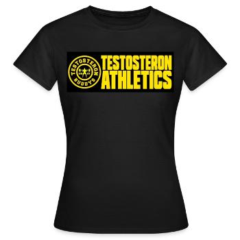 Testosterone Buddies Fitness Bodybuilding Workout - Women's T-Shirt - black - Front - AI Model Female 172 dark (172cm)
