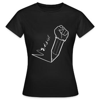 Widerstehen. Bleistiftkunst - Frauen T-Shirt - Schwarz - Vorne - AI Model Female 172 dark (172cm)