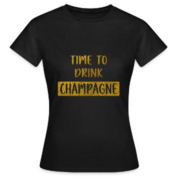 Time to drink - T-shirt Femme - noir - Devant - AI Model Female 172 dark (172cm)