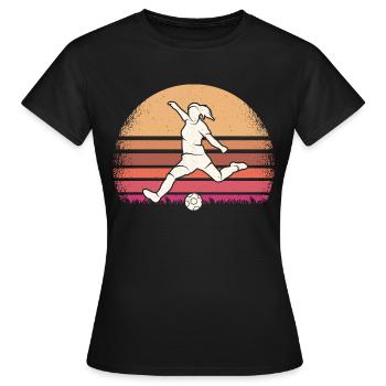 Fußballer Fußballspieler Frauen Fußball - Frauen T-Shirt - Schwarz - Vorne - AI Model Female 172 dark (172cm)
