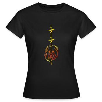 Herzschlag vertikaler Löwe - Frauen T-Shirt - Schwarz - Vorne - AI Model Female 172 dark (172cm)