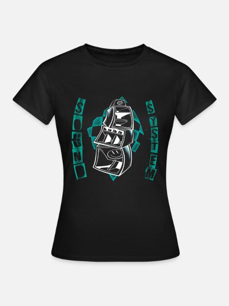 FREE Sound System techno party art - T-shirt Femme - noir